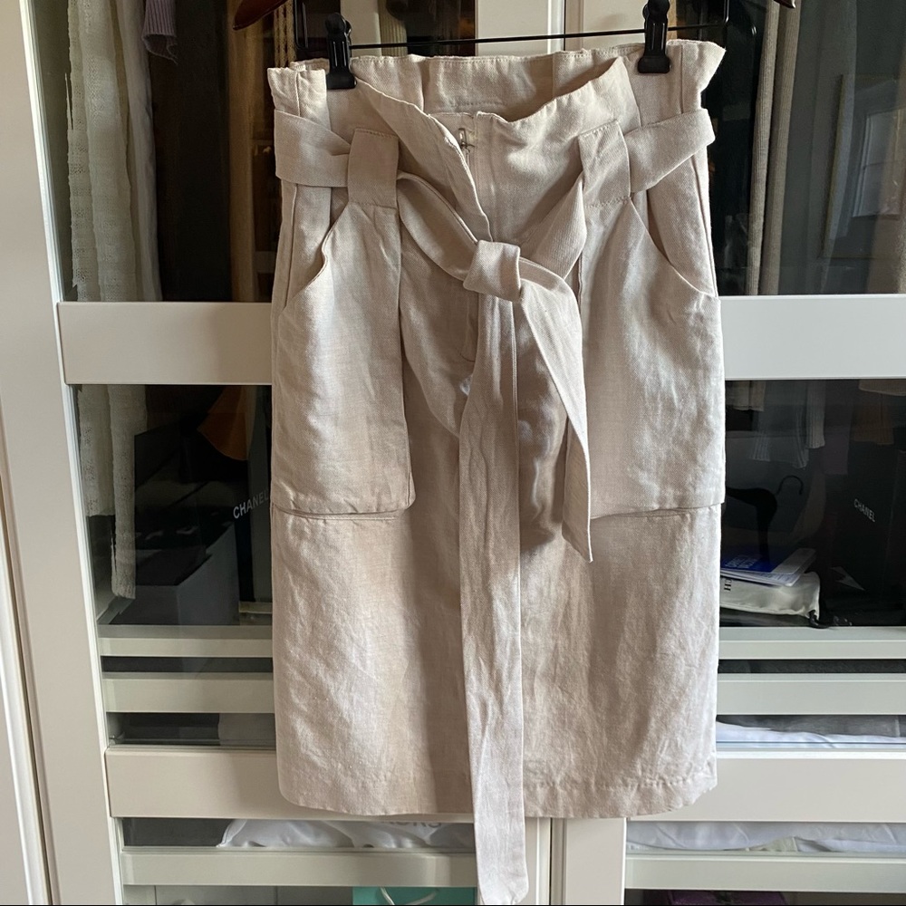 H&M cotton linen skirt. Beige